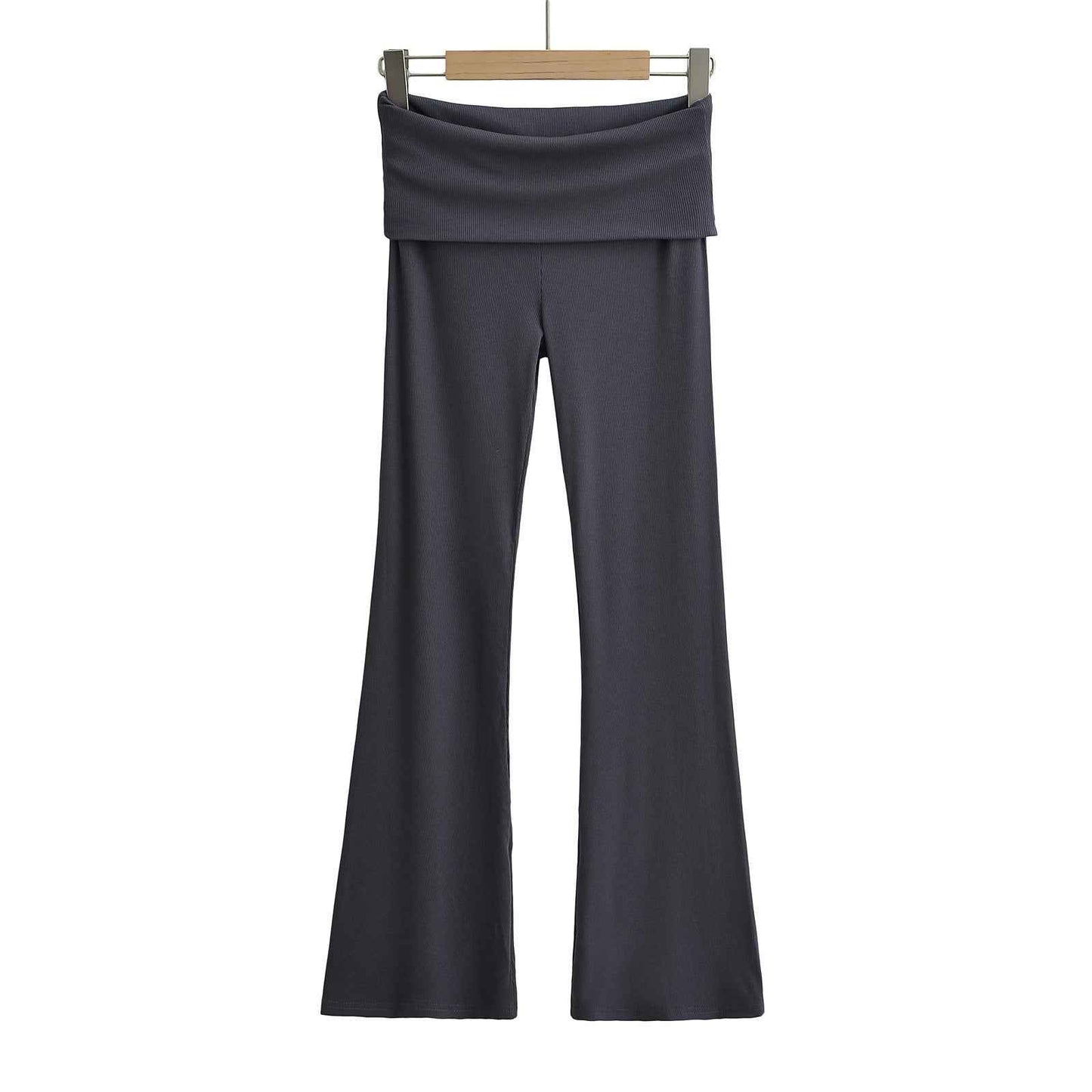 Women's Double Waist Flared Sports Pants