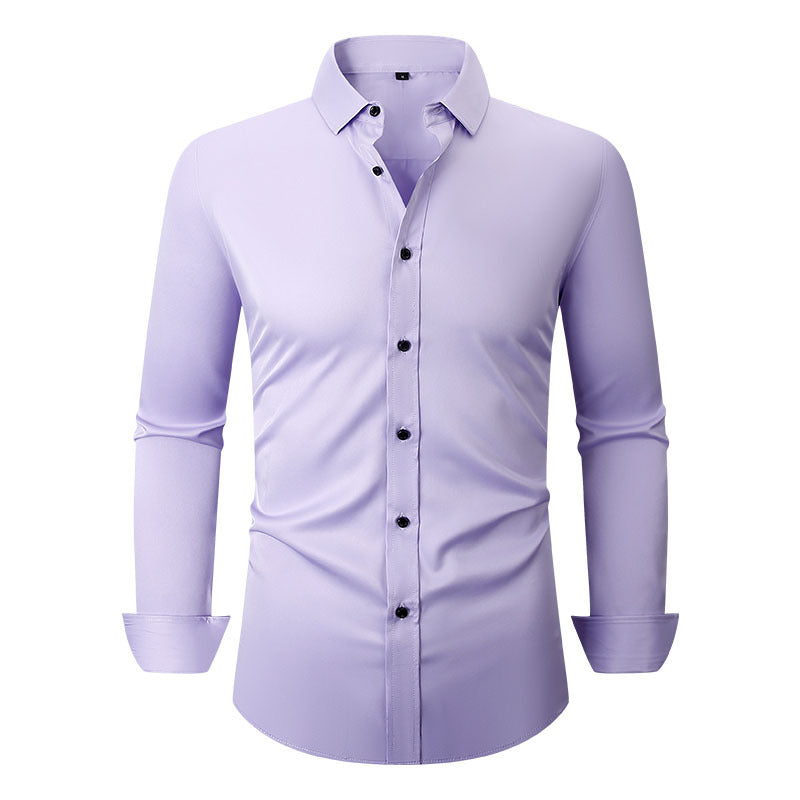 Men's Long Sleeve Business Shirt Four-Way Stretch Colouronova