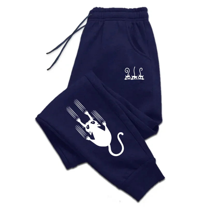 Trousers Versatile Mens Sweatpants Cute Cat Print Pants Gym Sports Casual Tracksuit Trousers Seaside Jogging Man Pants Hot Sales - Colouronova
