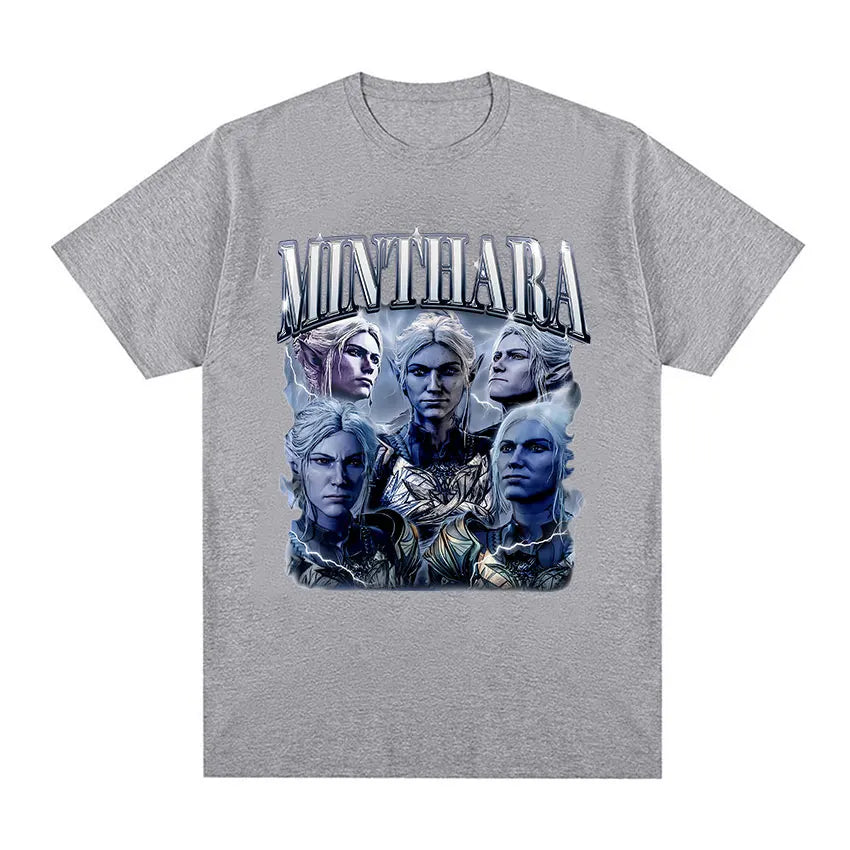 Game Minthara Astarion Baldurs Gate 3 Graphic T Shirt Men Fashion Retro Gothic T-Shirt 100% Cotton Oversized Tshirts Tops Unisex - Colouronova