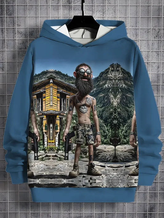 New Funny Skull Graphic 3D Print Hoodies For Man Hoody Oversized Hooded Sweatshirts Harajuku Tracksuits Pullover Tops Clothing - Colouronova