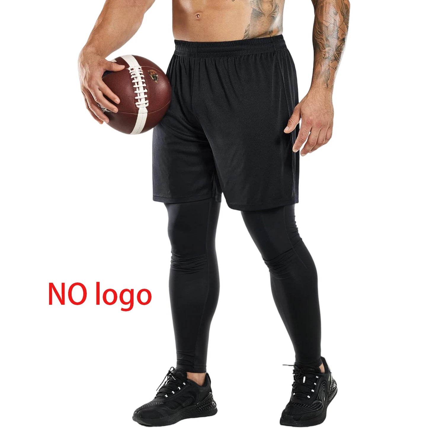 Men's 2-in-1 Compression Running Pants Quick Dry Athletic Workout Sweatpants Shorts Gym Leggings for Active Wear - Colouronova