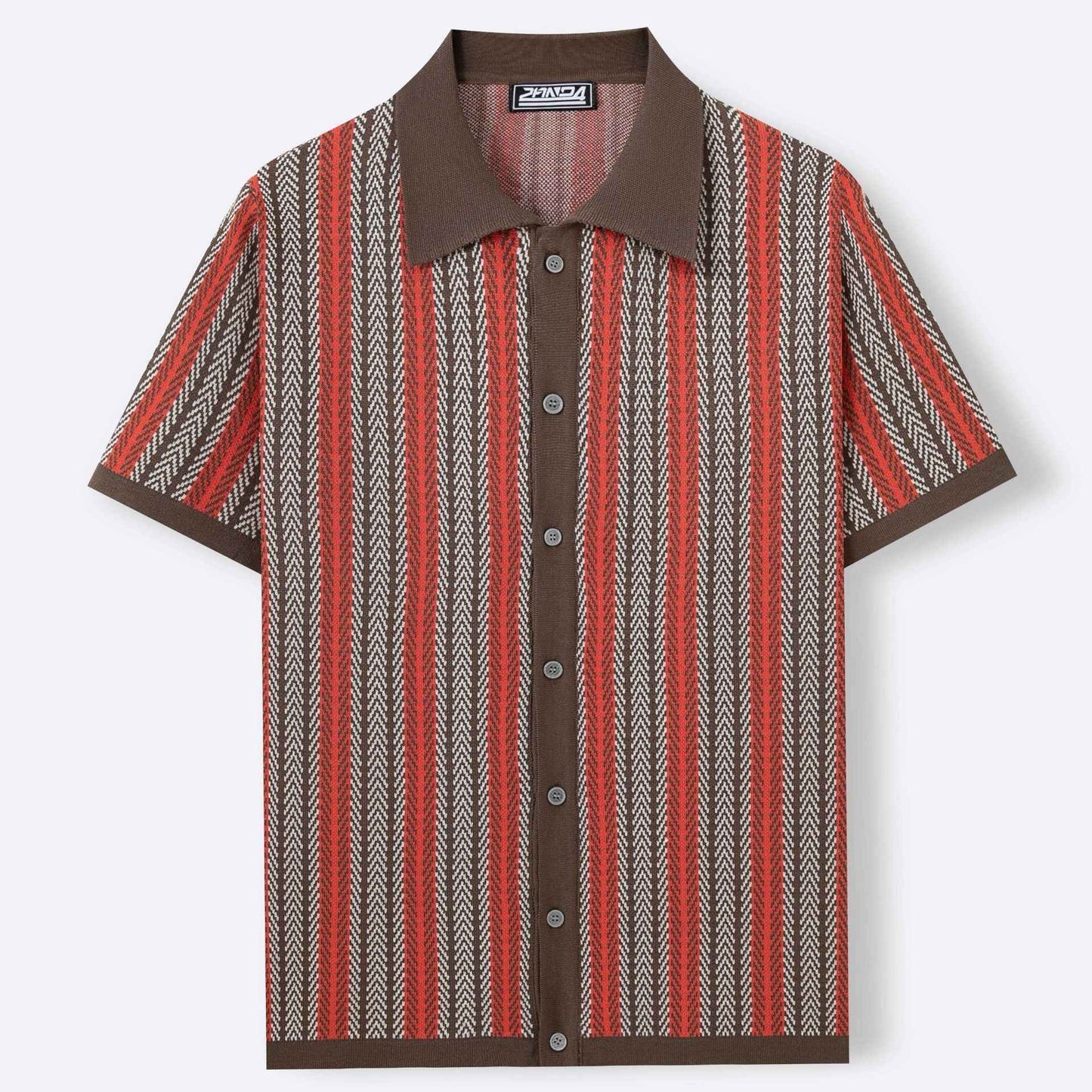 Mens Striped Jacquard Polo Shirt