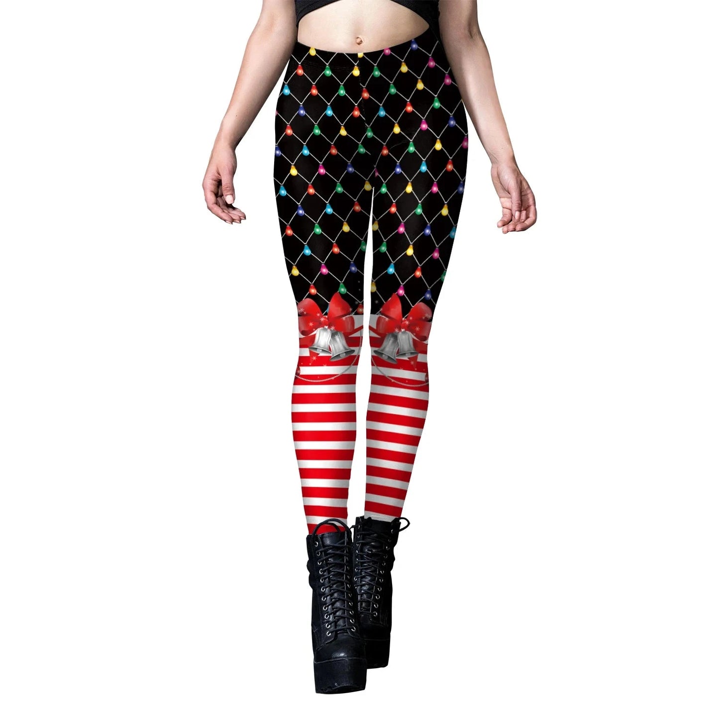 Phantasy Vintage Women Christmas Leggings Autumn Winter Women Xmas Pants Sexy Tights Trousers Festival Party Carnival Leggings Colouronova