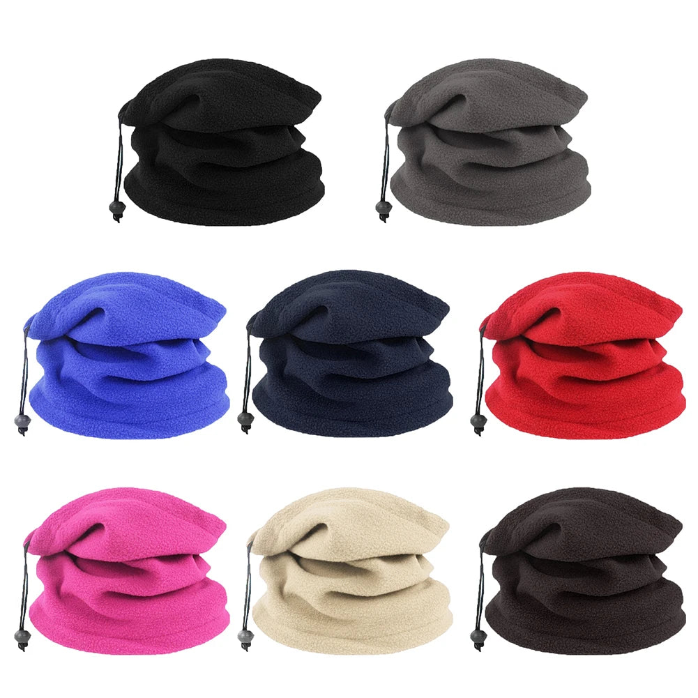 2 in 1 Winter Hat Face Mask Neck Gaiter Balaclava Scarf Hat Outdoor Cycling Balaclava Face Warmer Skullies Beanies Neckerchief - Colouronova