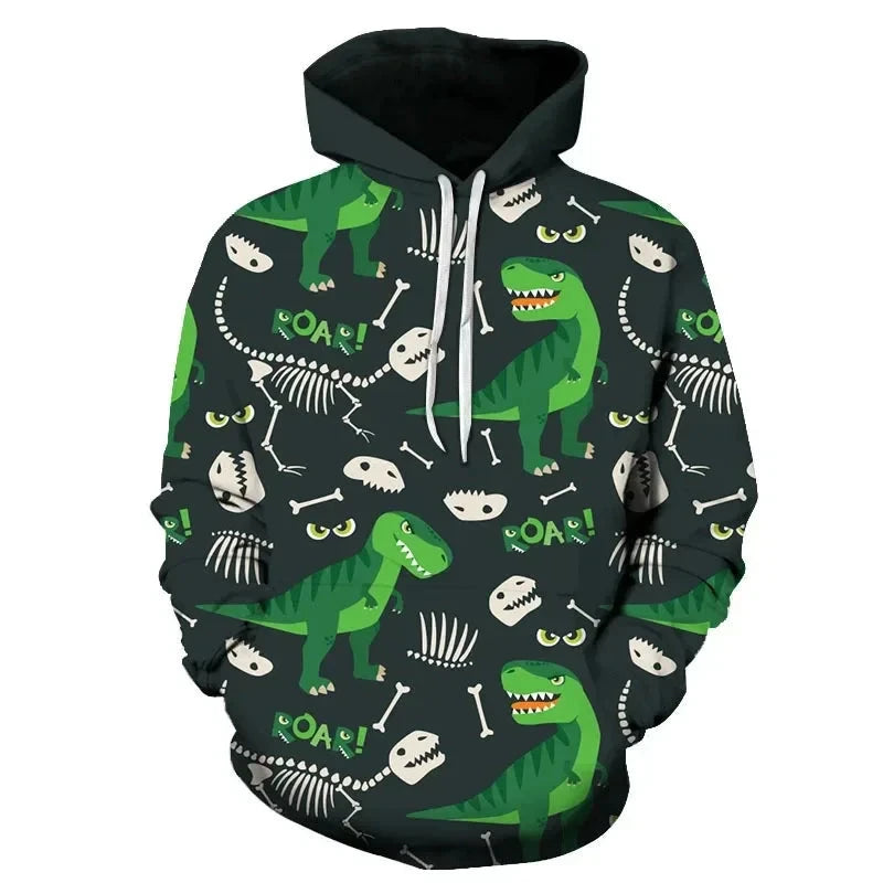 Cartoon Dinosaur 3D Printed Hoodies For Men Clothes Funny Fashion Women Sweatshirt Casual Streetwear Pullovers Y2k Tracksuit Top Colouronova