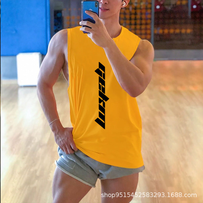 Running training waistcoat loose sports T-shirt quick-drying top Colouronova