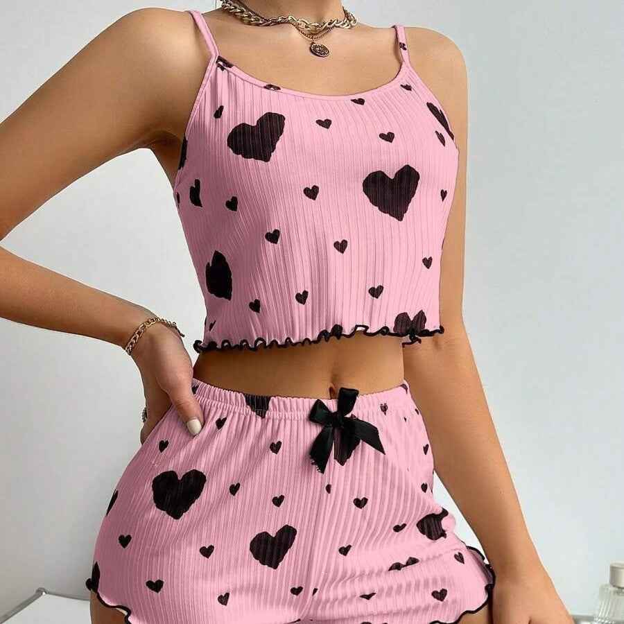 Ribbed Camisole Shorts Sleepwear