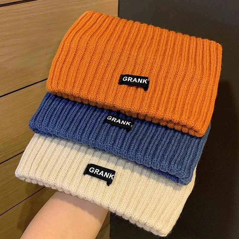 Autumn and Winter Knitted Headband Female Letter Wide Edge Wool Hat Headband Ponytail Hair Headdress Sports Headband
