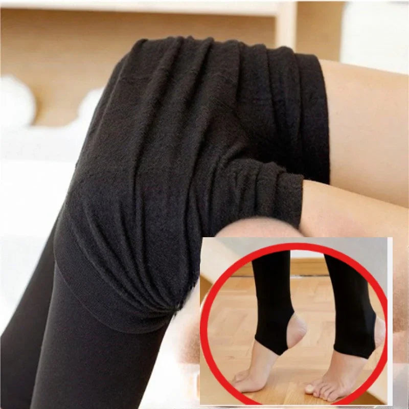 Autumn Thin Velvet Leggings Women Warm Thermal Underwear Bottoms Female Stockings High Waist Seamless Soft Legging Pants Winter - Colouronova