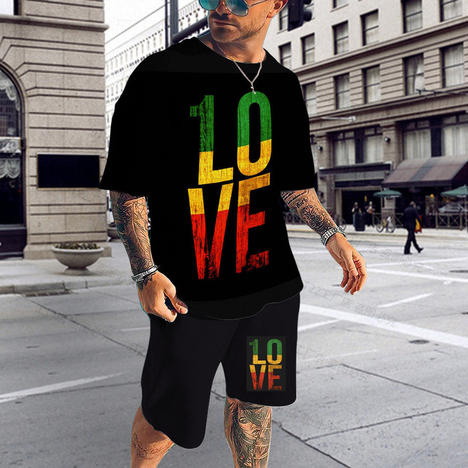Men's 3D Digital Printing Casual Set Colouronova