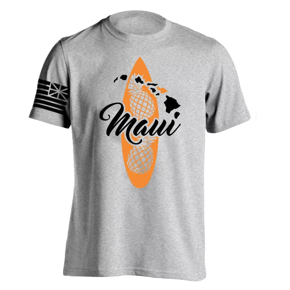 Men's Cotton Shirt OAHU HAWAII SURFING Distressed TShirt Unisex Surf Board Beach Tee Tops Summer Fashion Casual Short Sleeves Colouronova