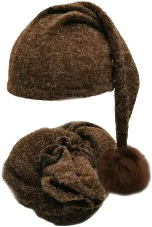 Baby Photo Prop Knit Set - Soft Stretchy Swaddle Wrap & Beanie Hat - Newborn Studio Photoshoot Outfit (Butterly-Soft) - Colouronova