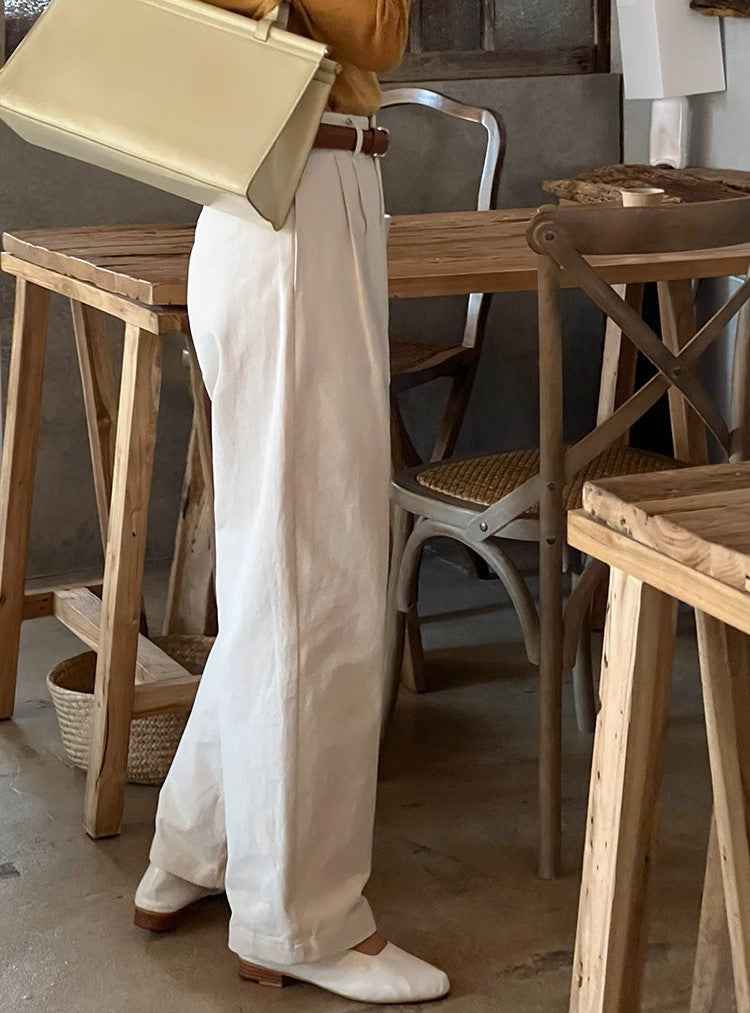 Women's High Waist Straight Leg Casual Pants
