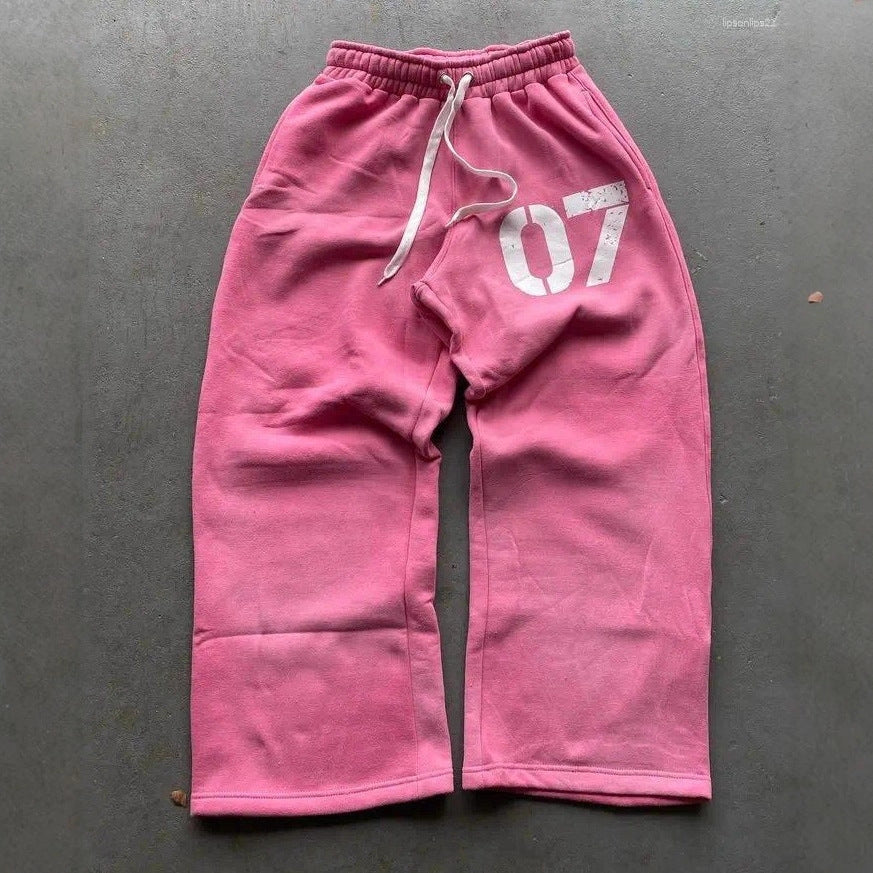 Letter Print Elastic Waist Sweatpants Colouronova