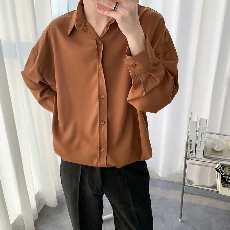 Draped  Long-sleeved Shirt Colouronova