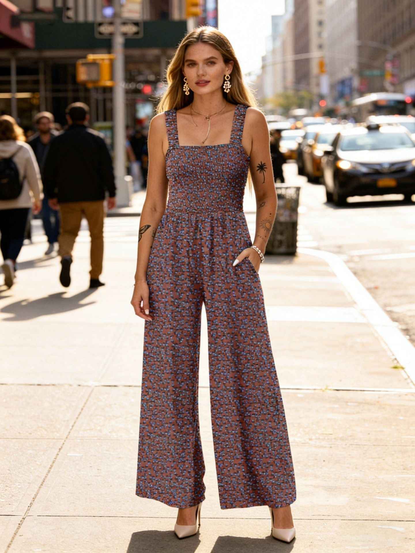 Bohemian Print Strap Jumpsuit