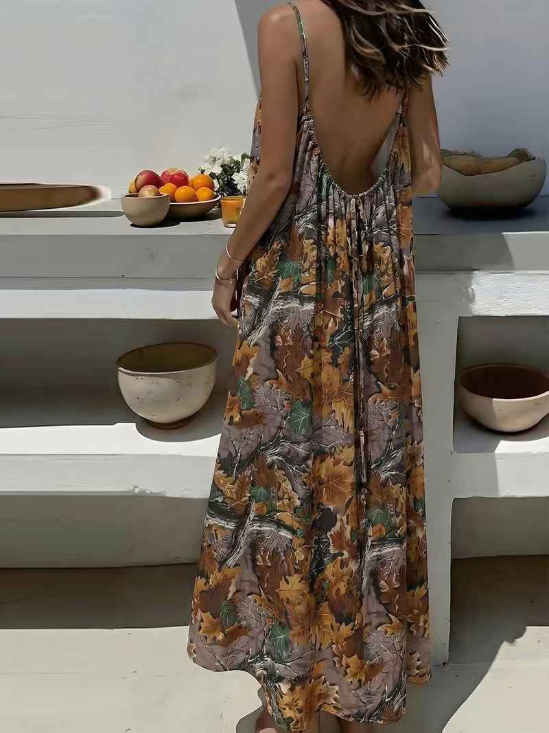 Womens Strappy Backless Maxi Dress