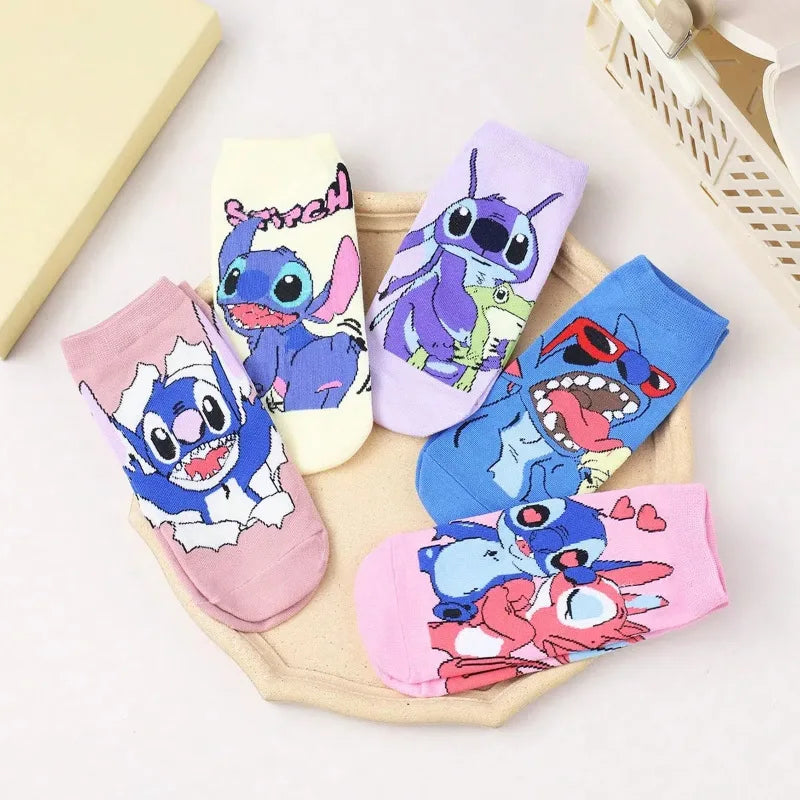 Disney Stitch Children's Short Socks Anime Men Women Short Socks Cute Casual Breathable Shallow Mouth Ship Socks Birthday Gift - Colouronova