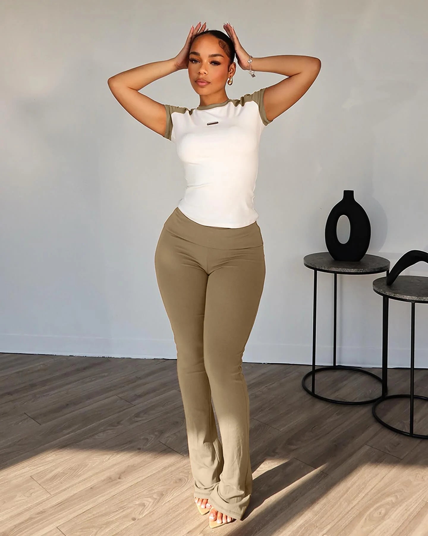 Pant Set Women Two Piece Sets Y2k Streetwear Short Sleeve Tops Long Pants Bodycon Jogger Yoga Matching Sets Sportswear Spring - Colouronova