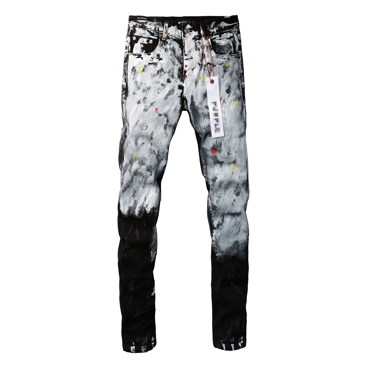 Hole-punched oil painting jeans Colouronova