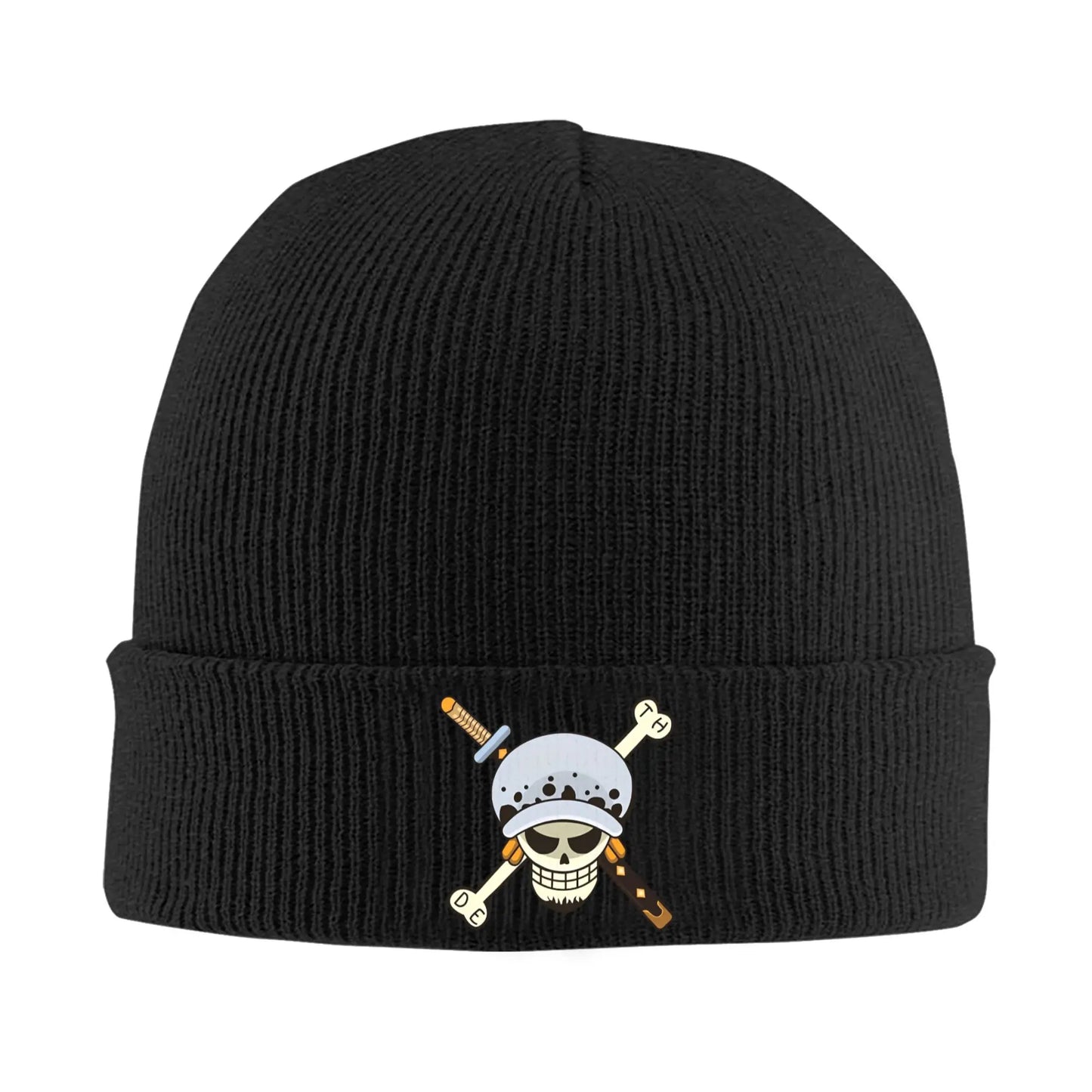 One Piece Flag 
Doflamingo Pirates Logo Knitted Caps Women's Men's Beanies Autumn Winter Hats Acrylic  Warm Melon Cap - Colouronova