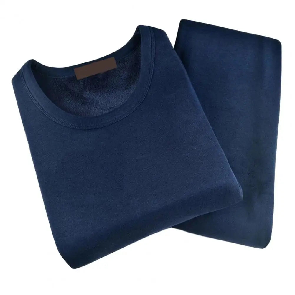 Winter Thermal Underwear Set Men Warm Thick Fleece Long Johns Tops Man Thermal T Shirts Bottom Pants Suit Thermal Pajamas Set - Colouronova