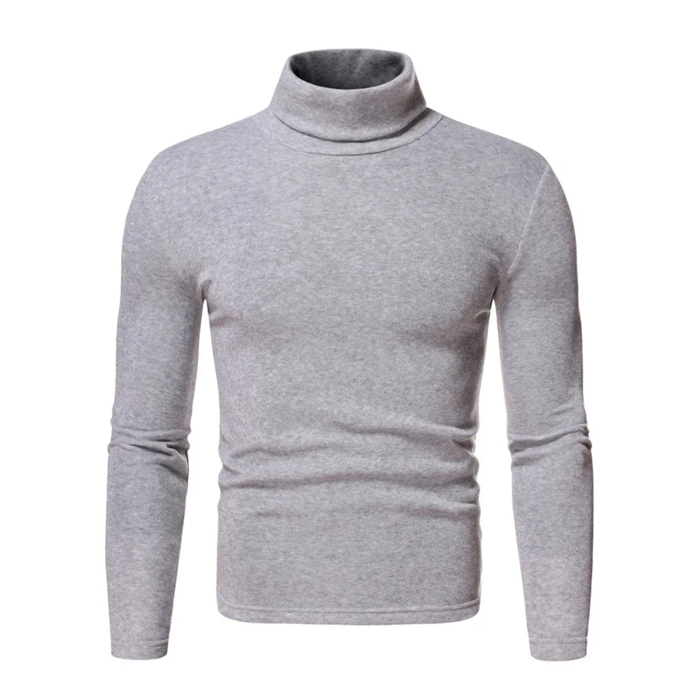Man Thermal Turtleneck Casual Sleepwear Shirt S-2XL Sleeve Long Slim Coat 6 Colors Basic Sweater Bottom Winter Warm - Colouronova