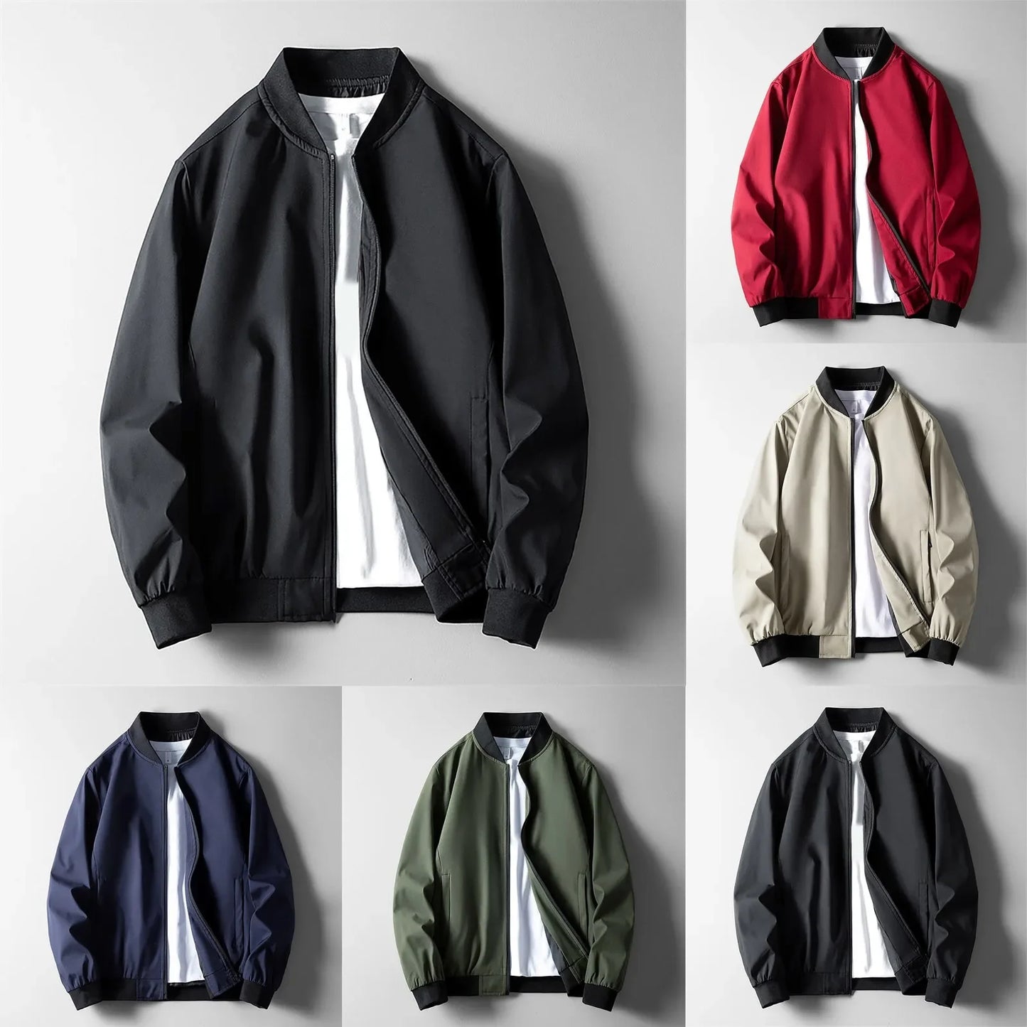 Classic Color Block Pocket Baseball Men Jackets Fashion Outwear Casual Windbreaker Male Clothes Zip Up Winter Jacket Men - Colouronova