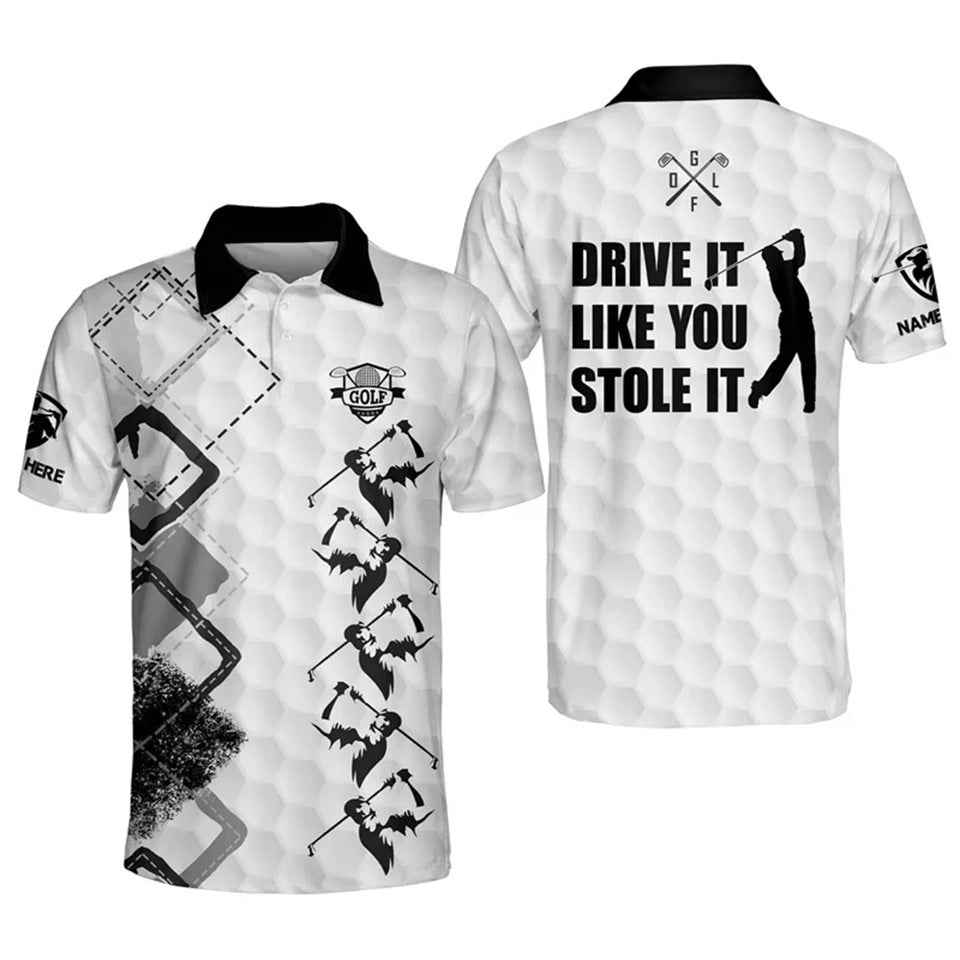 Personalized skull-patterned golf shirt