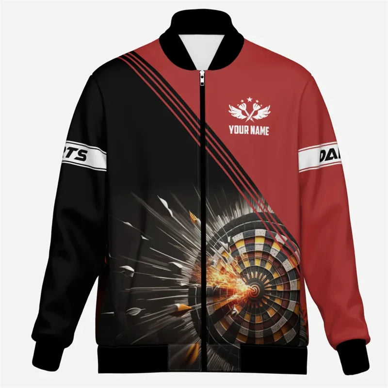 Fashion Darts Graphic Jacket Custom Name Team Name Personalization 3D Printed Coat Trend Casual Oversized Sweatshirt Jackets - Colouronova