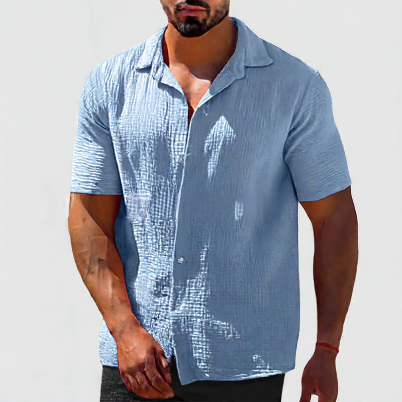 Men's solid-color short-sleeved shirt Colouronova