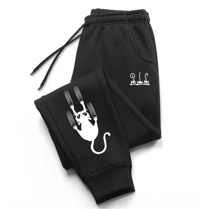 Trousers Versatile Mens Sweatpants Cute Cat Print Pants Gym Sports Casual Tracksuit Trousers Seaside Jogging Man Pants Hot Sales - Colouronova