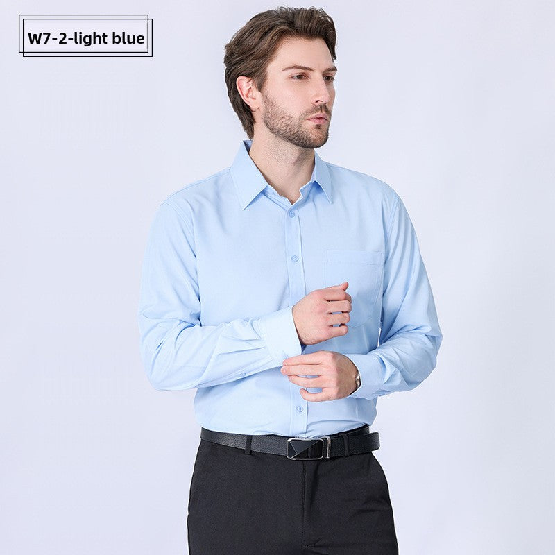 Men's Long-Sleeve Anti-Wrinkle Business Casual Shirt Colouronova