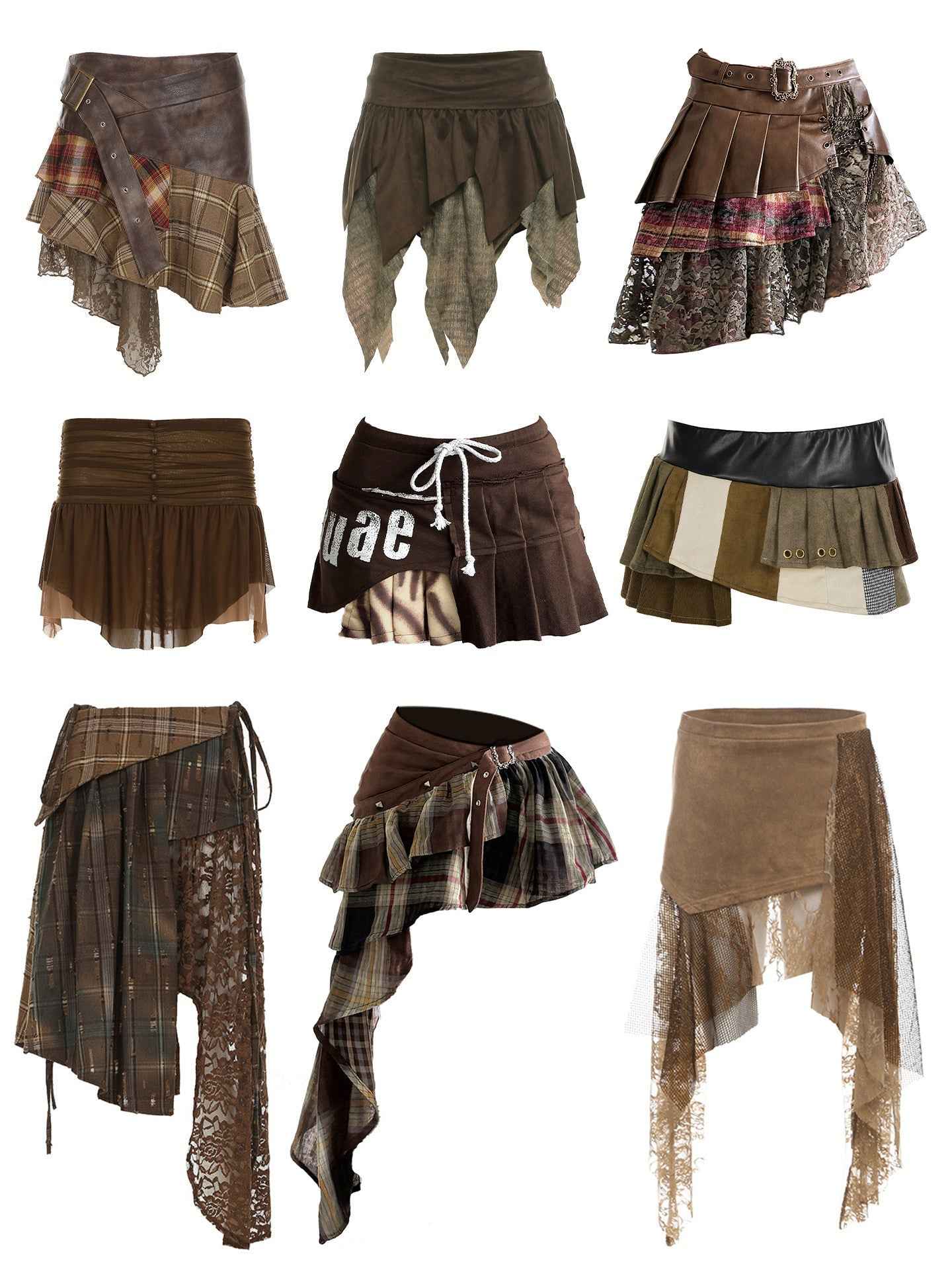 Asymmetrical High Waist A-Line Skirt