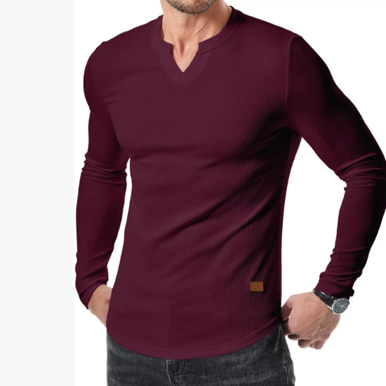 V-neck Men's Casual T-shirt Colouronova