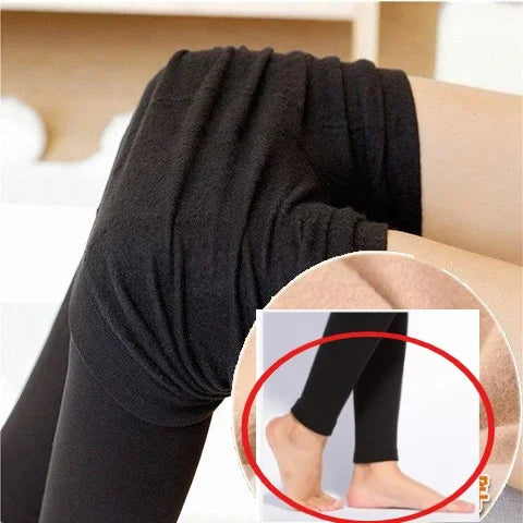 Autumn Thin Velvet Leggings Women Warm Thermal Underwear Bottoms Female Stockings High Waist Seamless Soft Legging Pants Winter - Colouronova