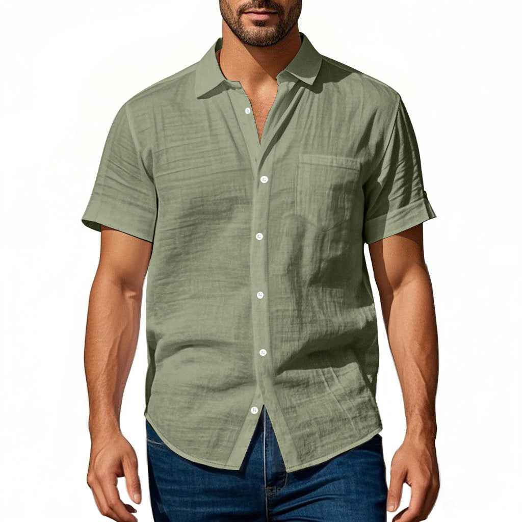 Linen short-sleeve shirt