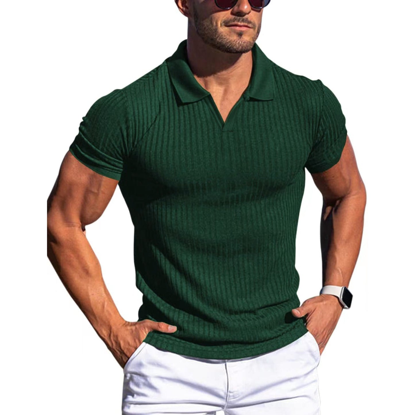 Men's T-shirts with lapel and V-neck Colouronova