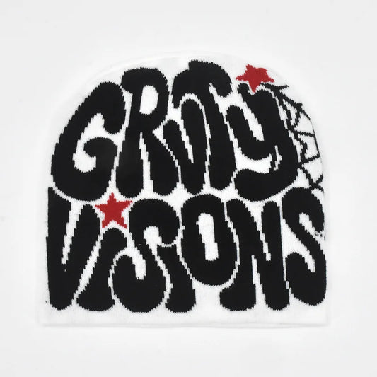 Fanceey Trendy Y2K Knitted Hat Jacquard Beanie Winter Warm Cap for Men Women Unisex Fashion Streetwear Outdoor Riding Skull Cap - Colouronova