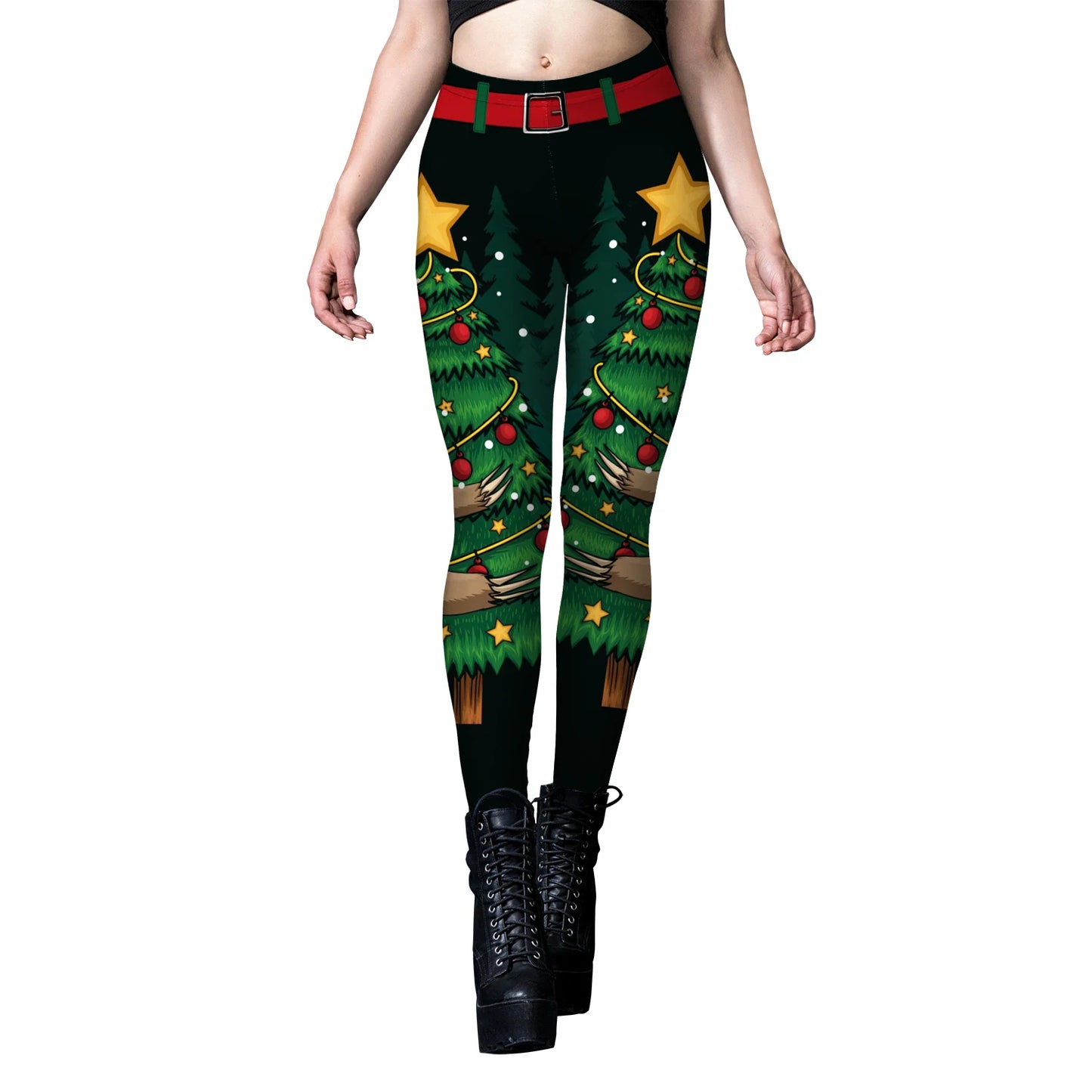 Phantasy Vintage Women Christmas Leggings Autumn Winter Women Xmas Pants Sexy Tights Trousers Festival Party Carnival Leggings - Colouronova