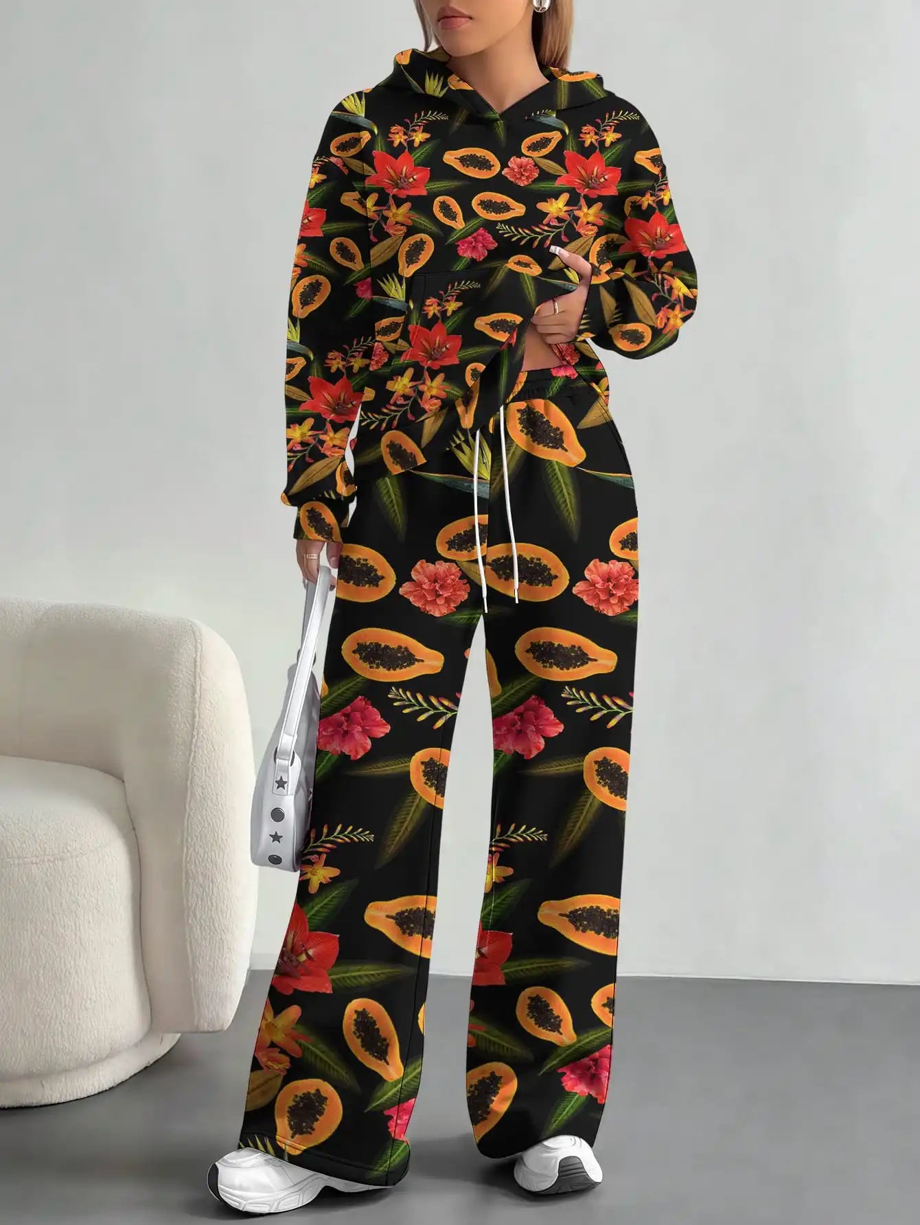Retro ethnic style foreign trade 2025 floral pattern new hot style autumn and winter new fashion casual European and American - Colouronova
