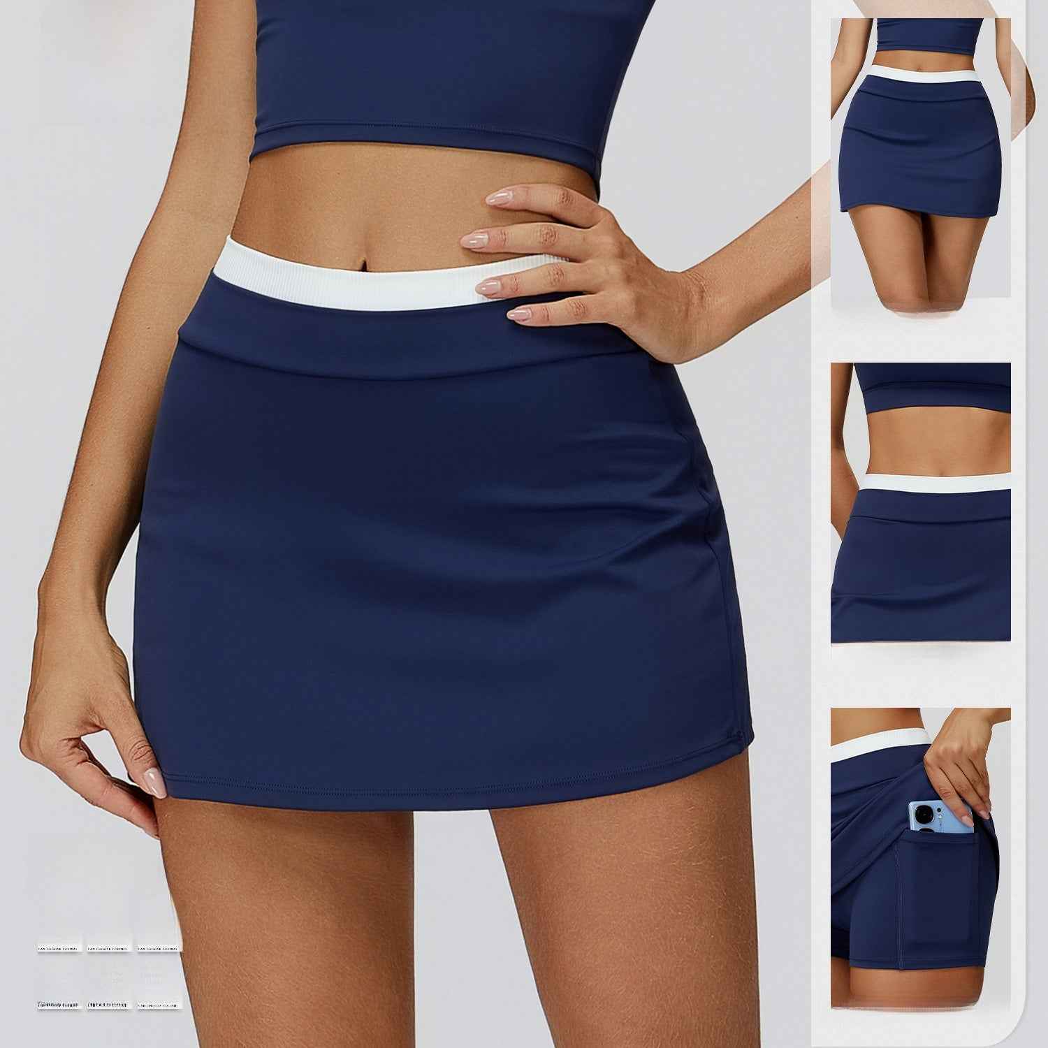 High Waist Two-Layer Sports Skirt