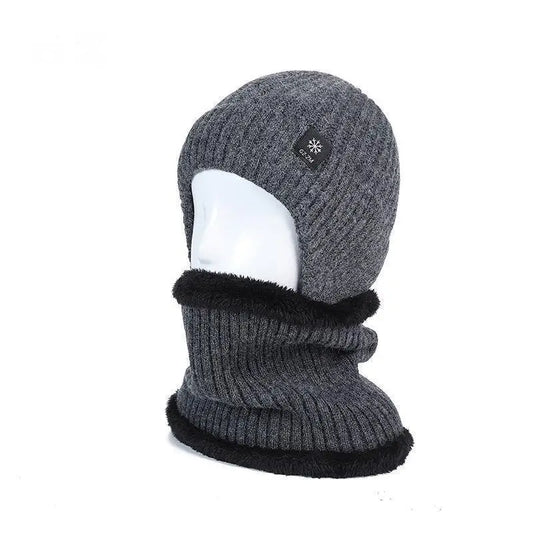 Winter hats for middle-aged and elderly men, providing warmth and protecting the ears. Men's winter wool hats. Thick winter knit - Colouronova