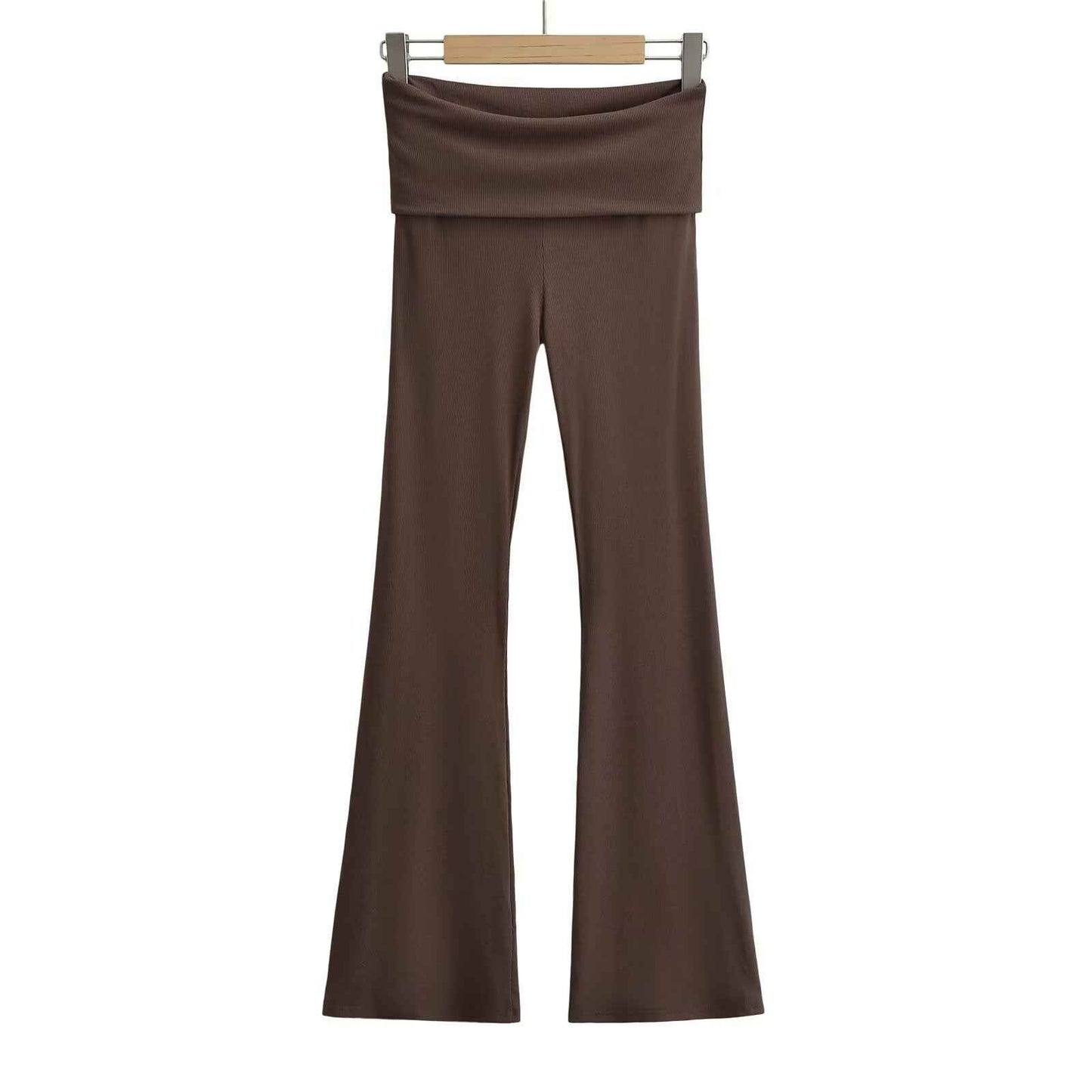Women's Double Waist Flared Sports Pants