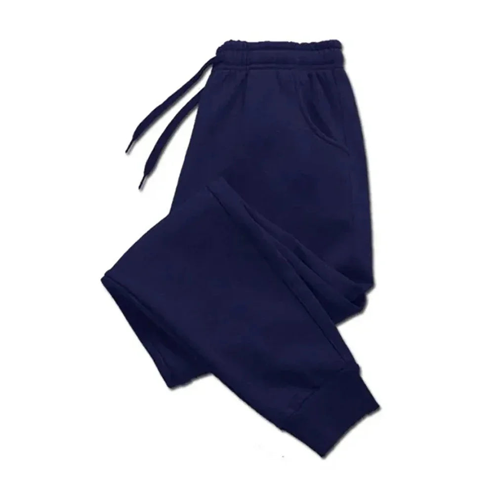 Men's Casual Pants Autumn Winter Fleece Sweatpants Men Running Jogger Sports Gym Trousers Fashion Solid Color Workout Long Pants - Colouronova