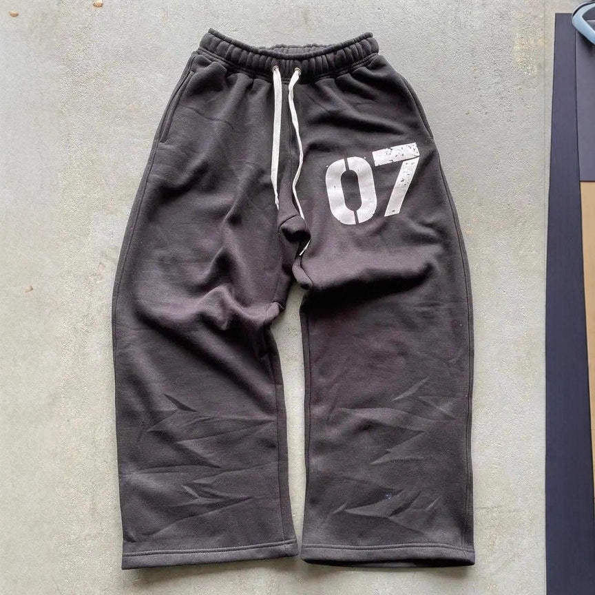 Letter Print Elastic Waist Sweatpants Colouronova