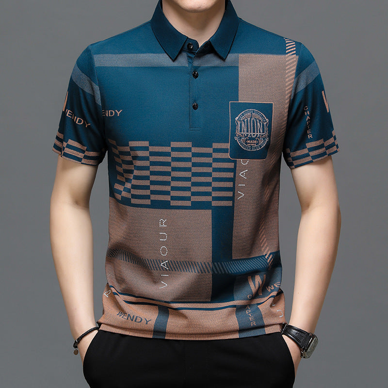 Mens Casual Short Sleeve Polo Shirt Colouronova
