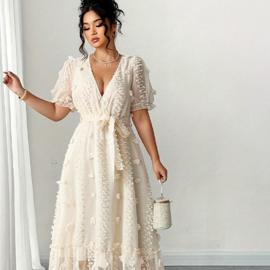 Embroidered Halter Neck Backless Long Dress Colouronova