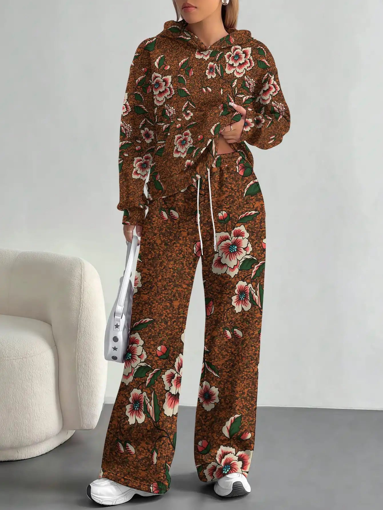 Retro ethnic style foreign trade 2025 floral pattern new hot style autumn and winter new fashion casual European and American - Colouronova